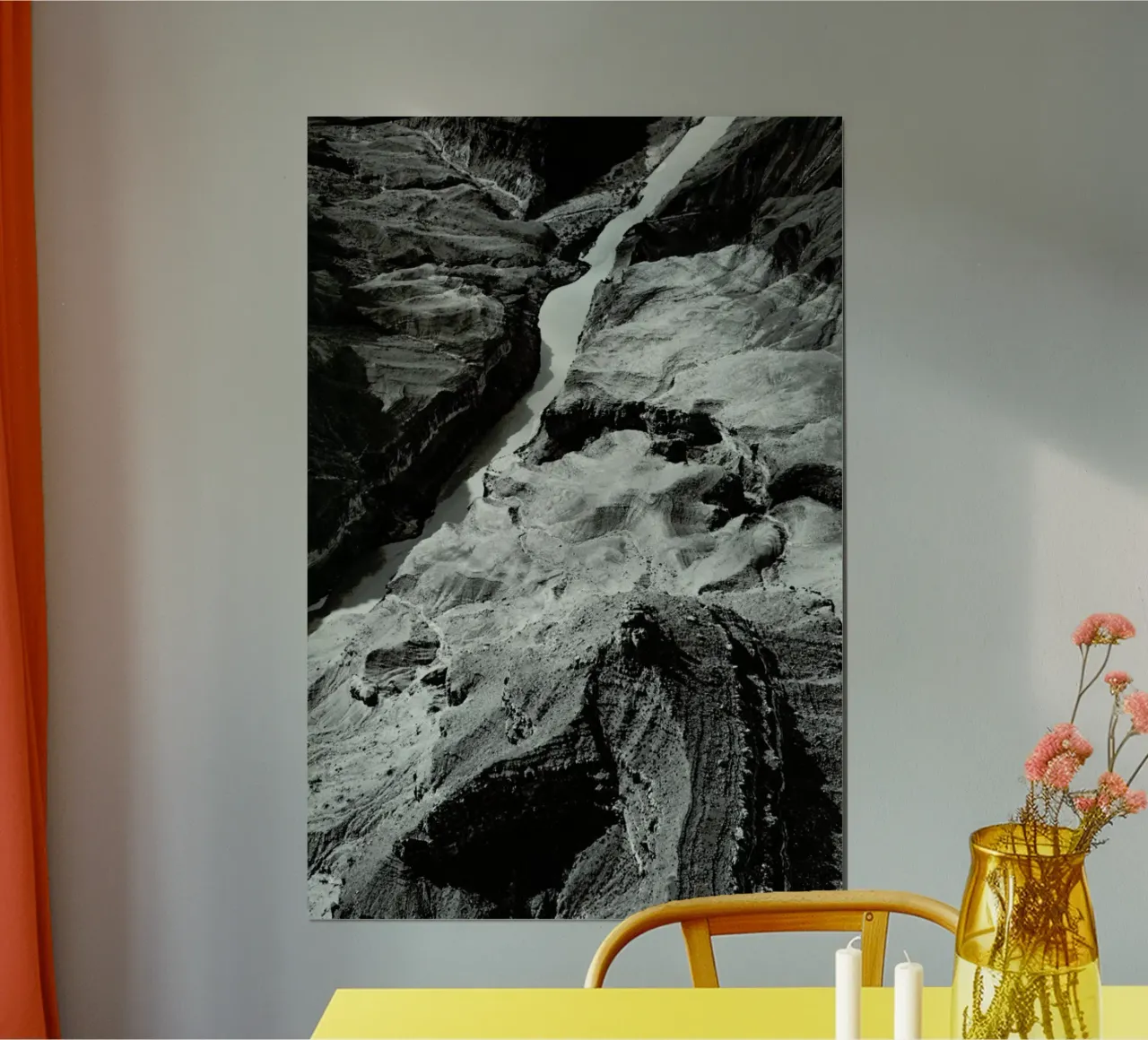Abstract Grand Canyon Landscape BW poster con telaio in alluminio da Sebastian Hilgetag