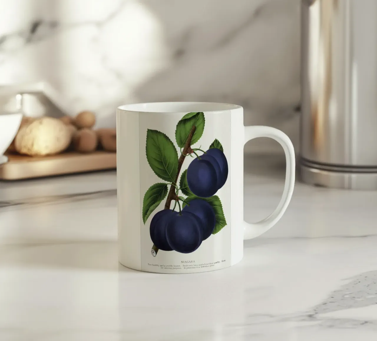Niagara plum tazza in ceramica da vintageshop