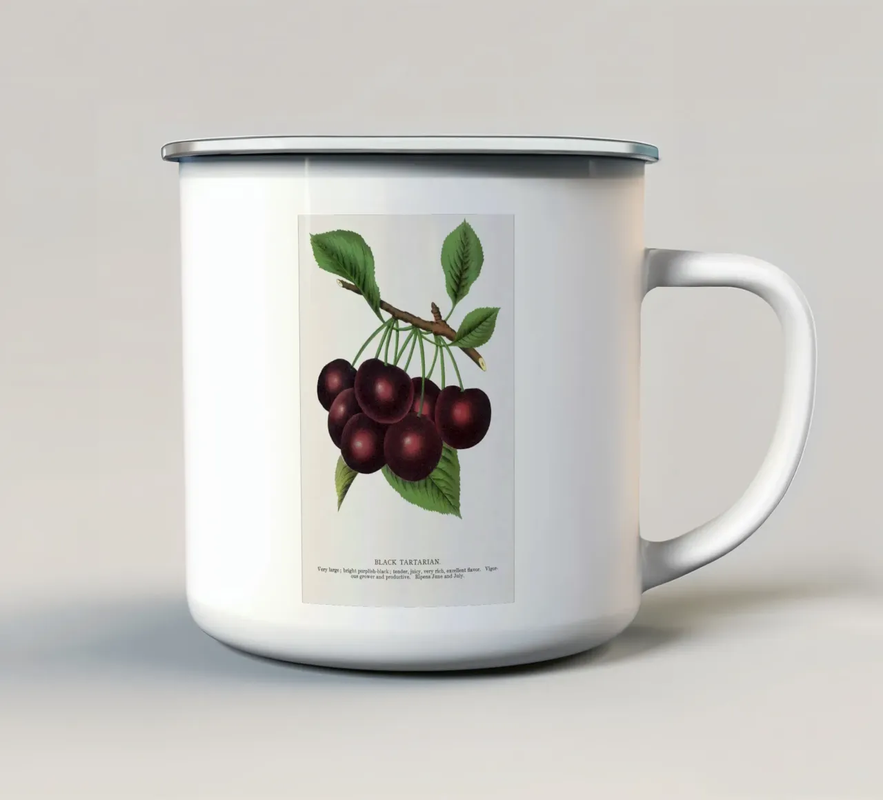 Black Tartarian cherry tazza in smalto da vintageshop