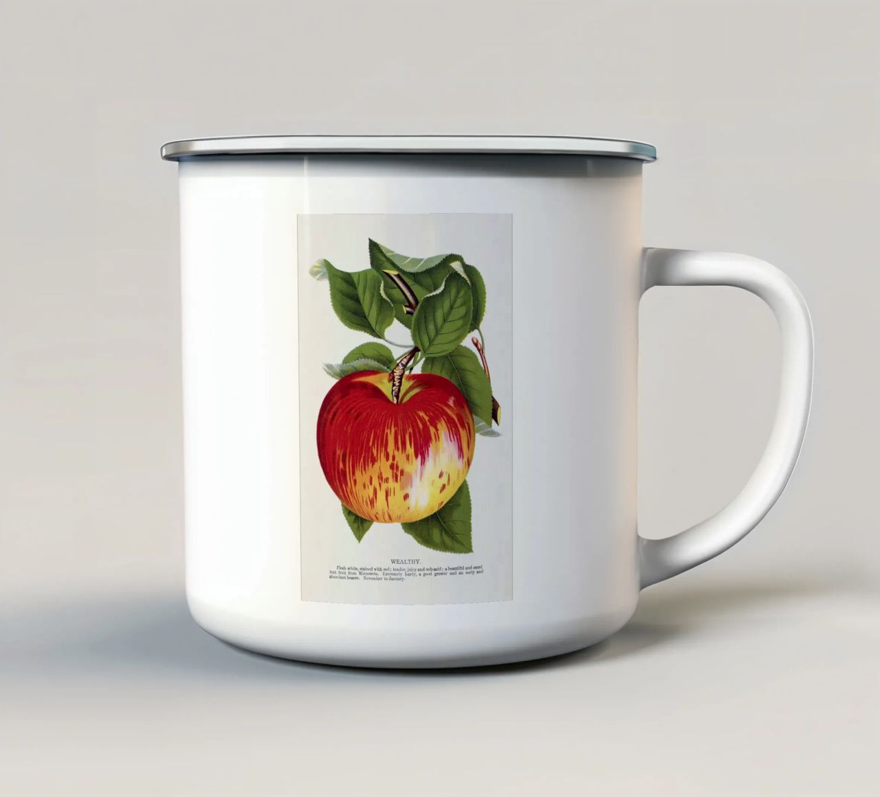 Wealthy apple tazza in smalto da vintageshop