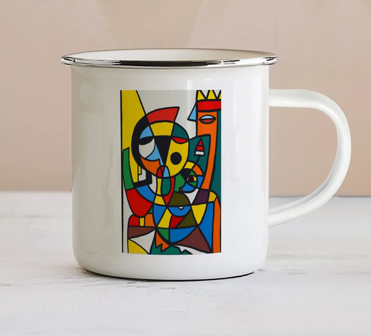 Composizione del ritratto 11 tazza in smalto da Little Dean