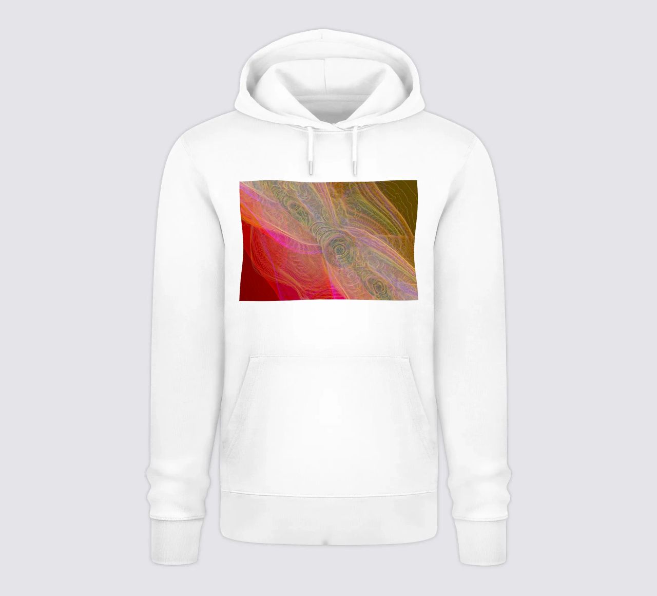 Illusione di linee e forme in colori rossastri felpa con cappuccio da Gürsel Yesil Digital Art