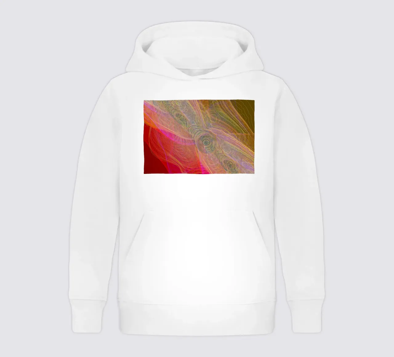 Illusione di linee e forme in colori rossastri felpa bambino con cappuccio da Gürsel Yesil Digital Art