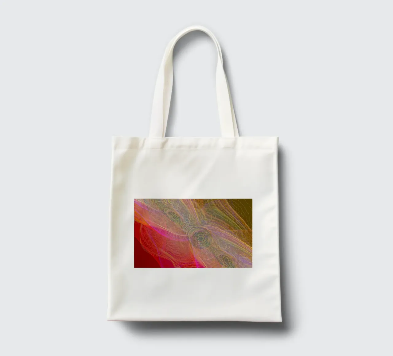 Illusione di linee e forme in colori rossastri borsa in juta da Gürsel Yesil Digital Art