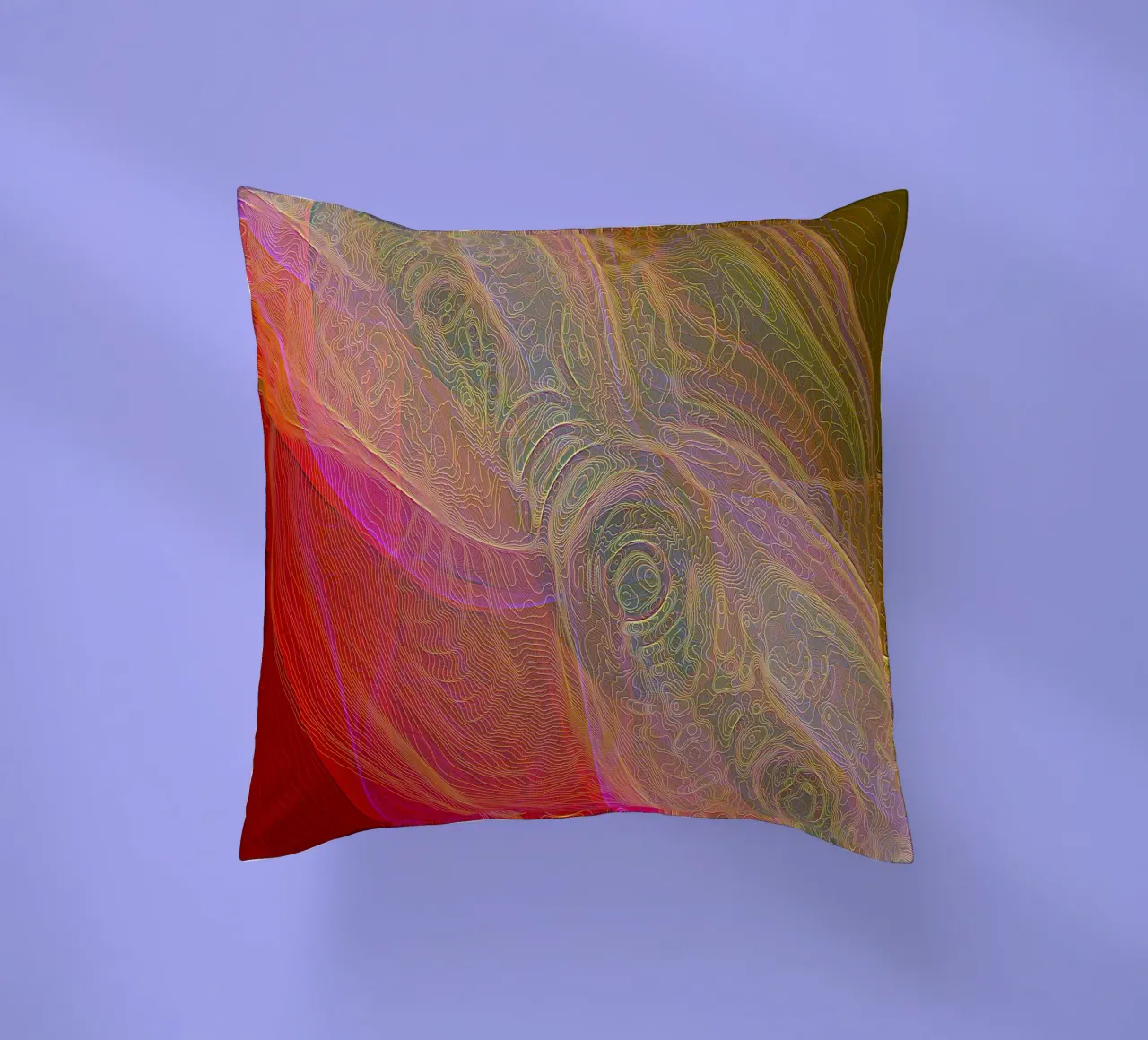 Illusie van lijnen en vormen in roodachtige kleuren kussen van Gürsel Yesil Digital Art