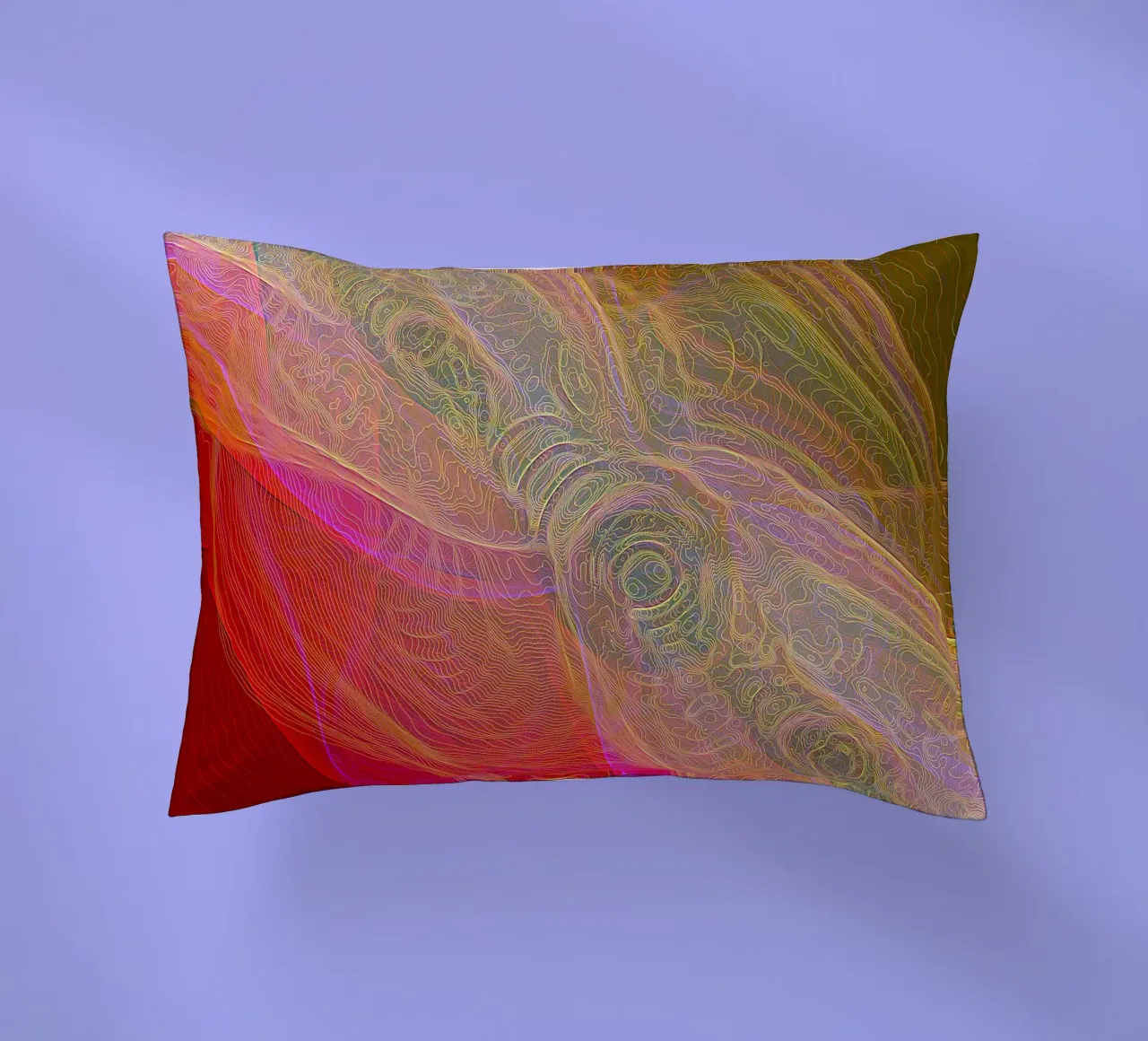Illusie van lijnen en vormen in roodachtige kleuren kussen van Gürsel Yesil Digital Art