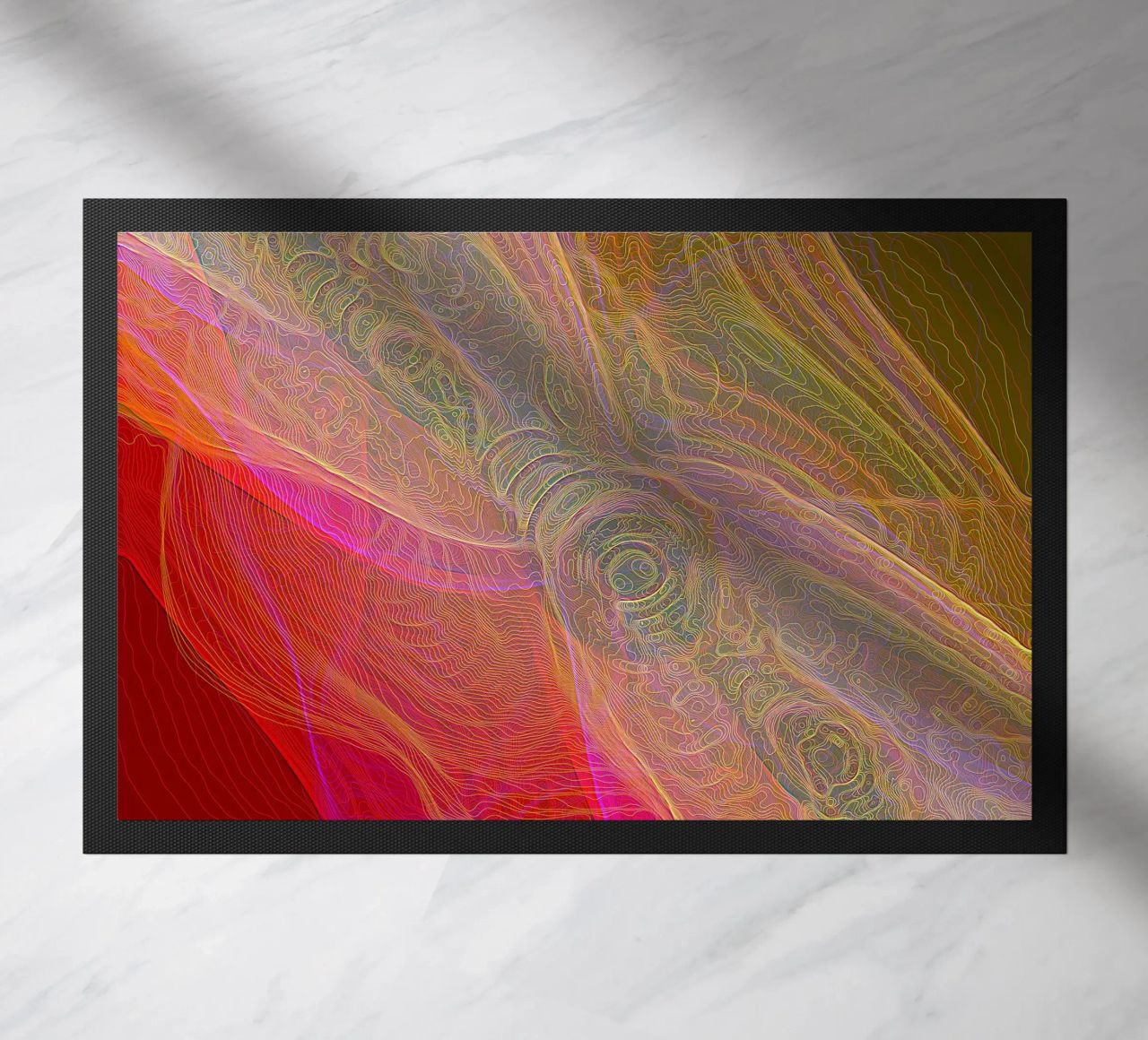 Illusione di linee e forme in colori rossastri zerbino da Gürsel Yesil Digital Art