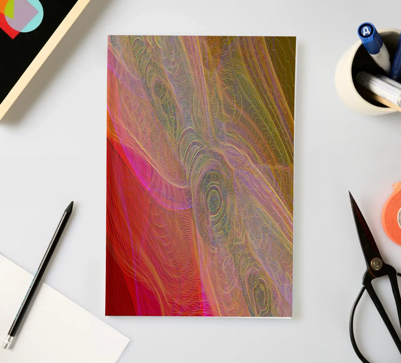Illusione di linee e forme in colori rossastri diario da Gürsel Yesil Digital Art