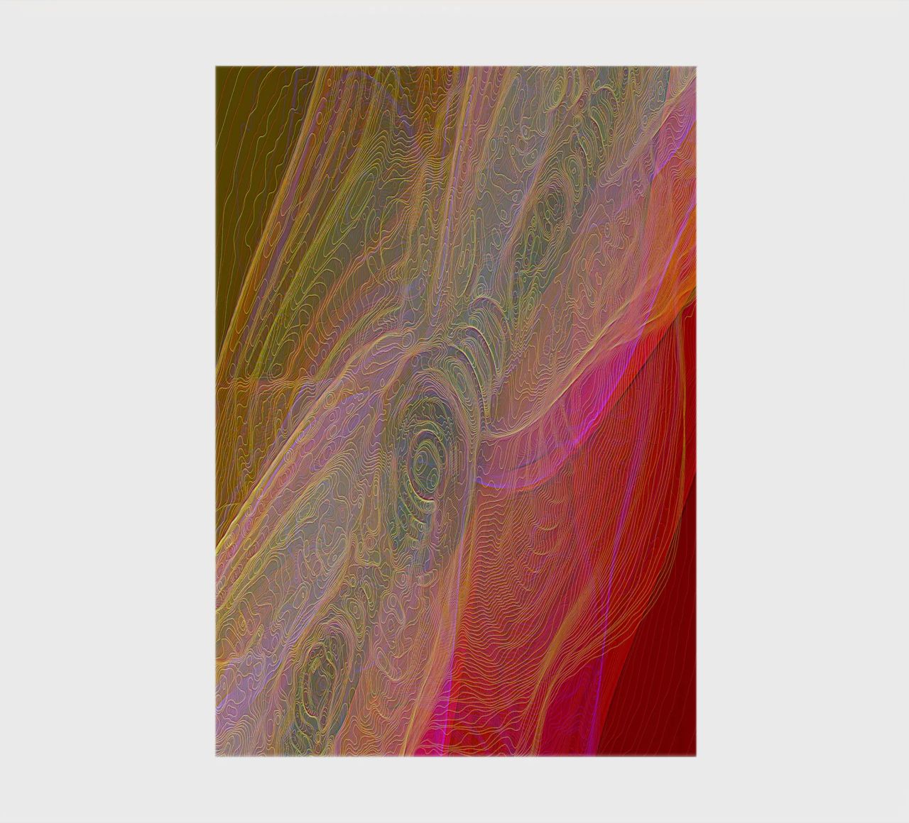 Illusion of lines and shapes in reddish colours notebook by Gürsel Yesil Digital Art