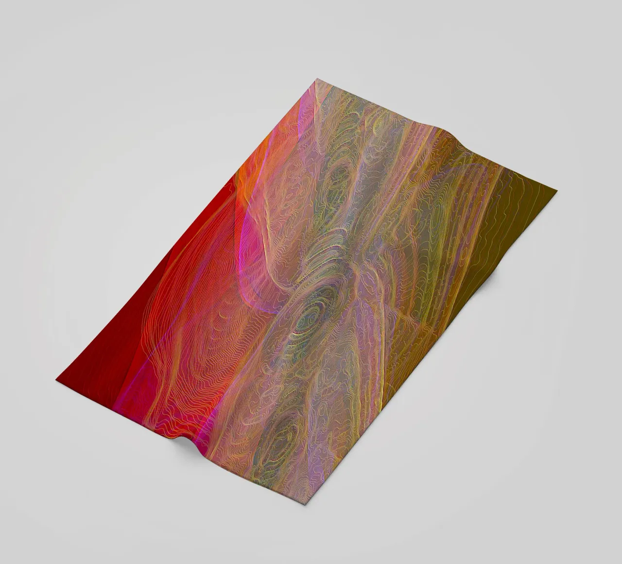 Illusion of lines and shapes in reddish colours beach towel by Gürsel Yesil Digital Art