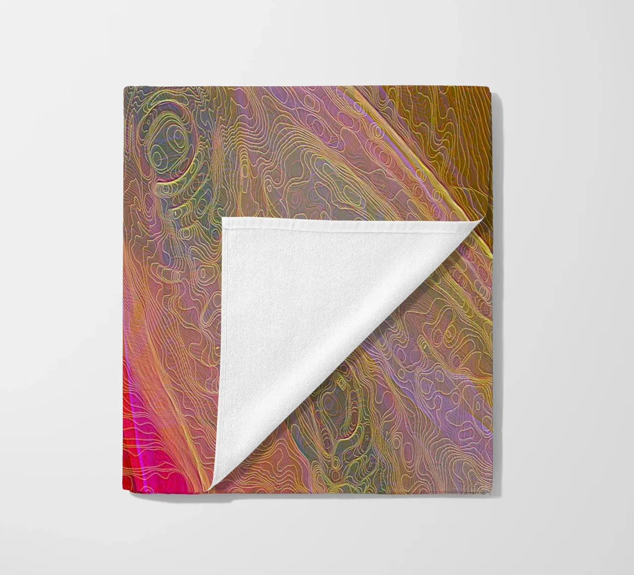 Illusion of lines and shapes in reddish colours beach towel by Gürsel Yesil Digital Art