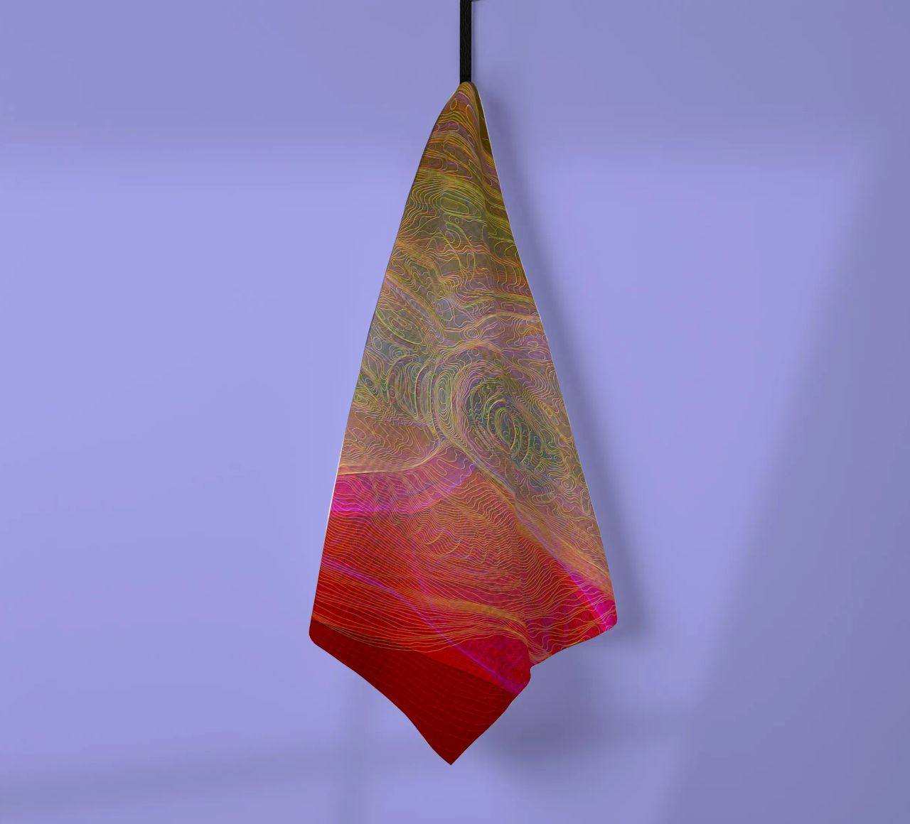 Illusione di linee e forme in colori rossastri canovaccio da cucina da Gürsel Yesil Digital Art