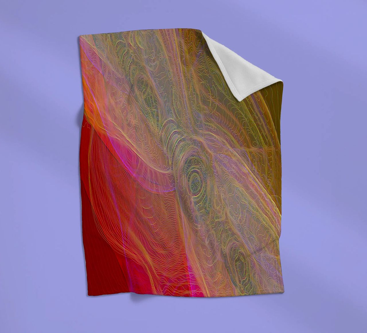 Illusione di linee e forme in colori rossastri coperta in pile da Gürsel Yesil Digital Art