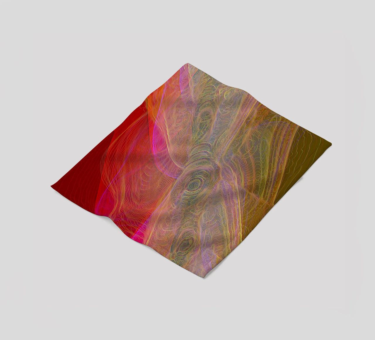 Illusione di linee e forme in colori rossastri coperta in pile da Gürsel Yesil Digital Art