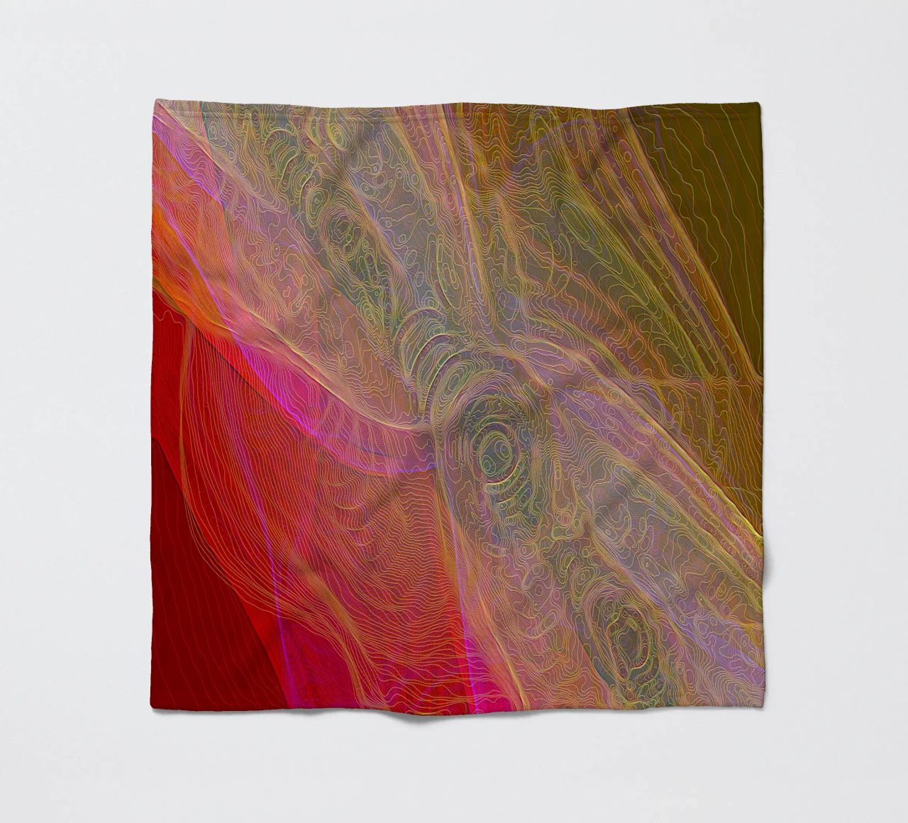 Illusione di linee e forme in colori rossastri coperta in pile da Gürsel Yesil Digital Art
