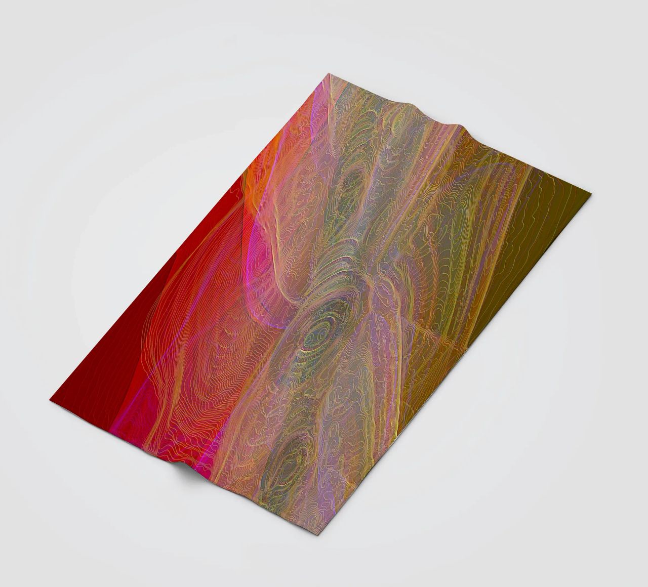 Illusione di linee e forme in colori rossastri coperta in pile da Gürsel Yesil Digital Art