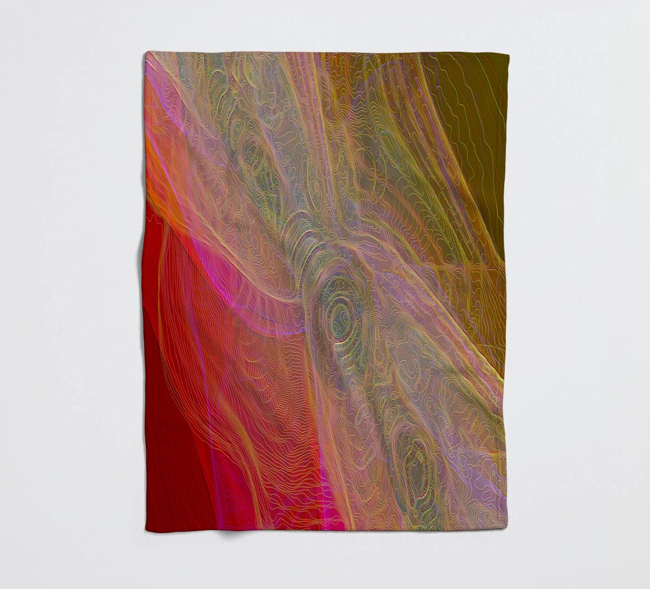 Illusione di linee e forme in colori rossastri coperta in pile da Gürsel Yesil Digital Art
