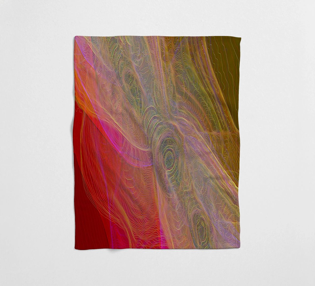 Illusione di linee e forme in colori rossastri coperta in pile da Gürsel Yesil Digital Art