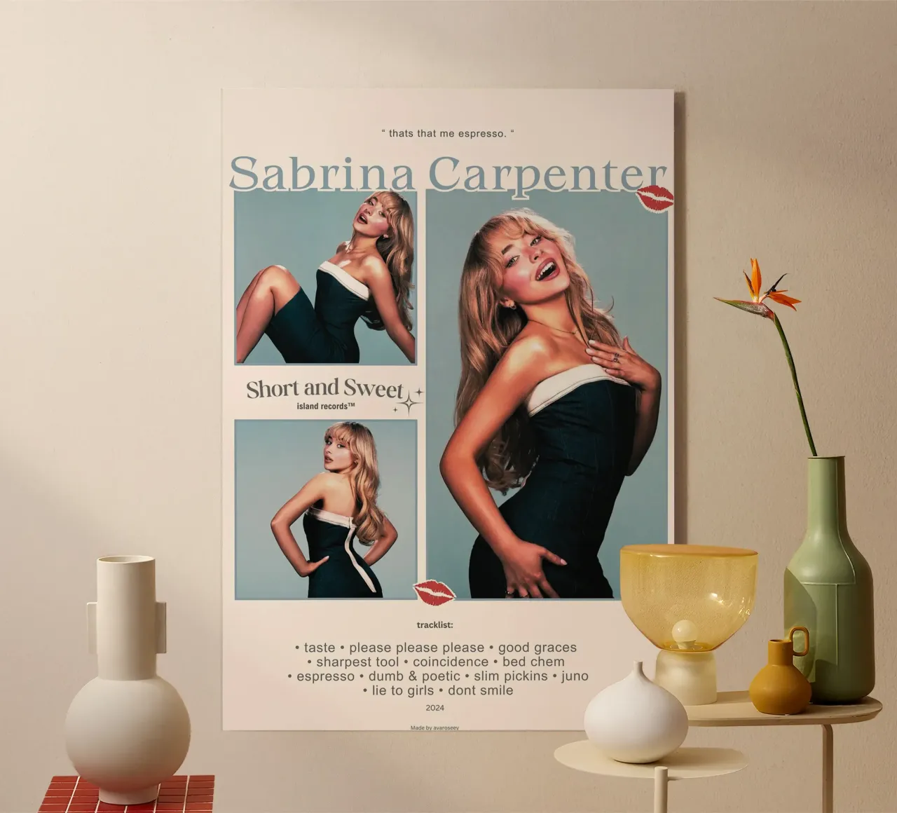 Sabrina Carpenter- Sour n Sweet plexiglass da Attaboy Dsgn