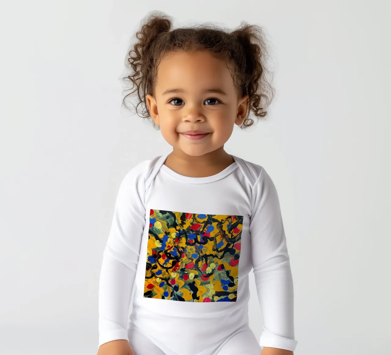 abstract paint long-sleeve baby romper by Earthly Visions