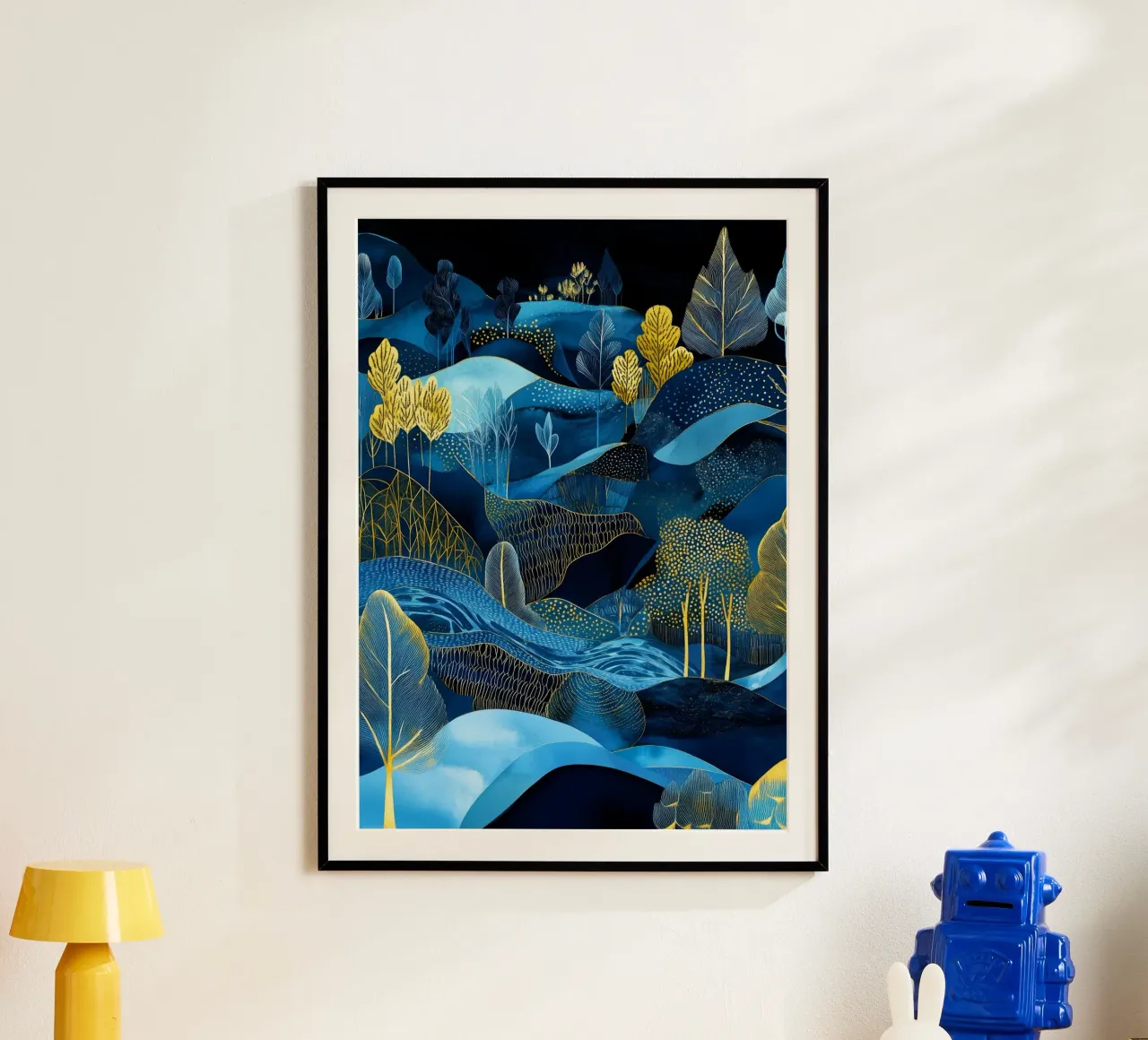 Blue lines landscape hahnemühle by Justyna Jaszke JBJart