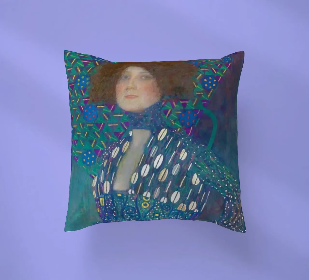 Portret van Emilie Flöge door Gustav Klimt kussen van Gustav Klimt ART Prints
