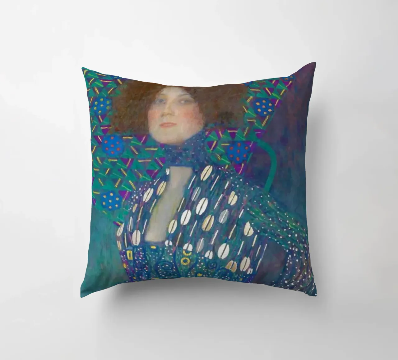 Portret van Emilie Flöge door Gustav Klimt kussen van Gustav Klimt ART Prints