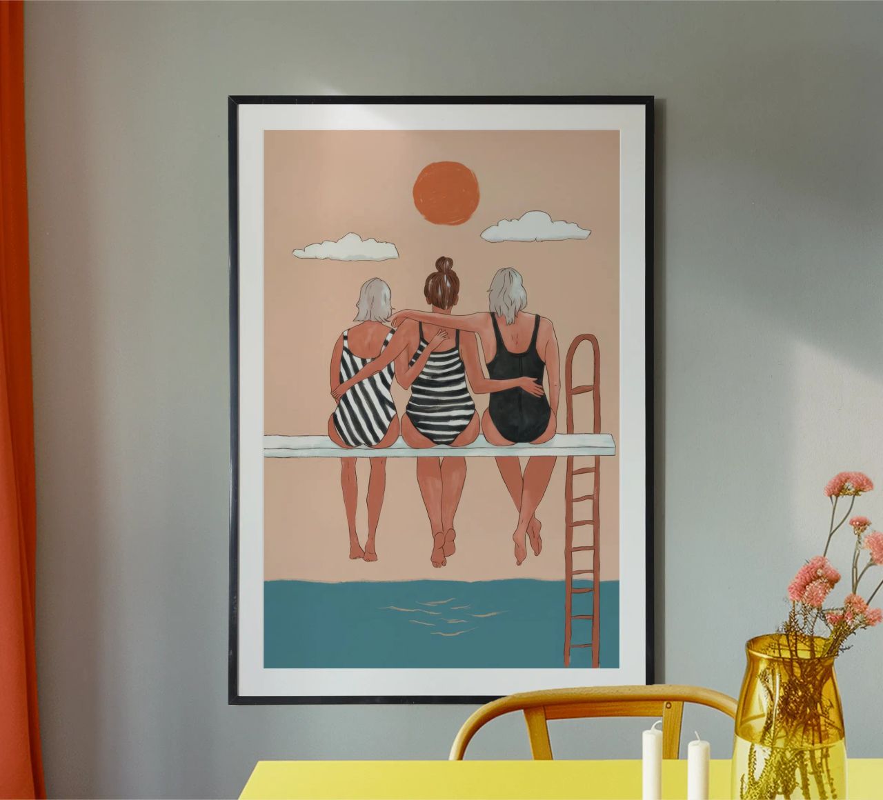 Sunset Sisterhood Bliss poster de Aurora Muse