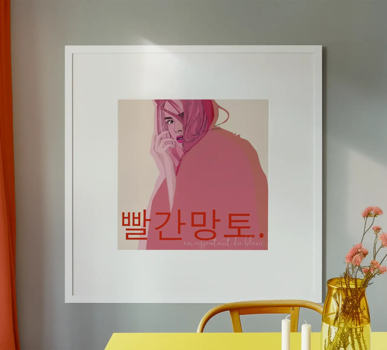 Chaperon Rouge poster con telaio in legno da Agnes KR Patience