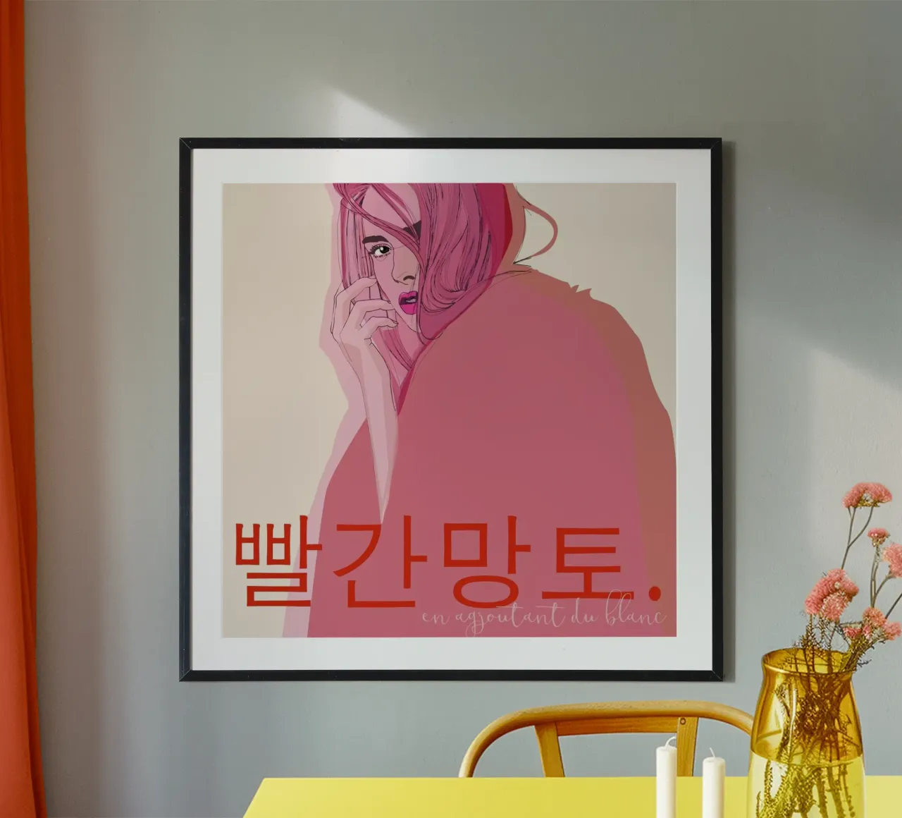 Chaperon Rouge poster con telaio in legno da Agnes KR Patience