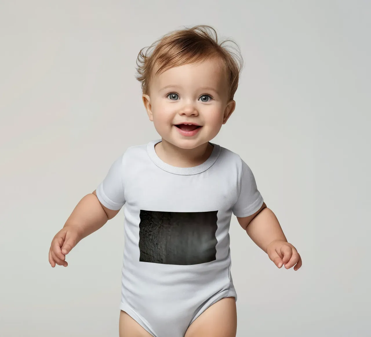 canvas texture short-sleeve baby romper by Earthly Visions