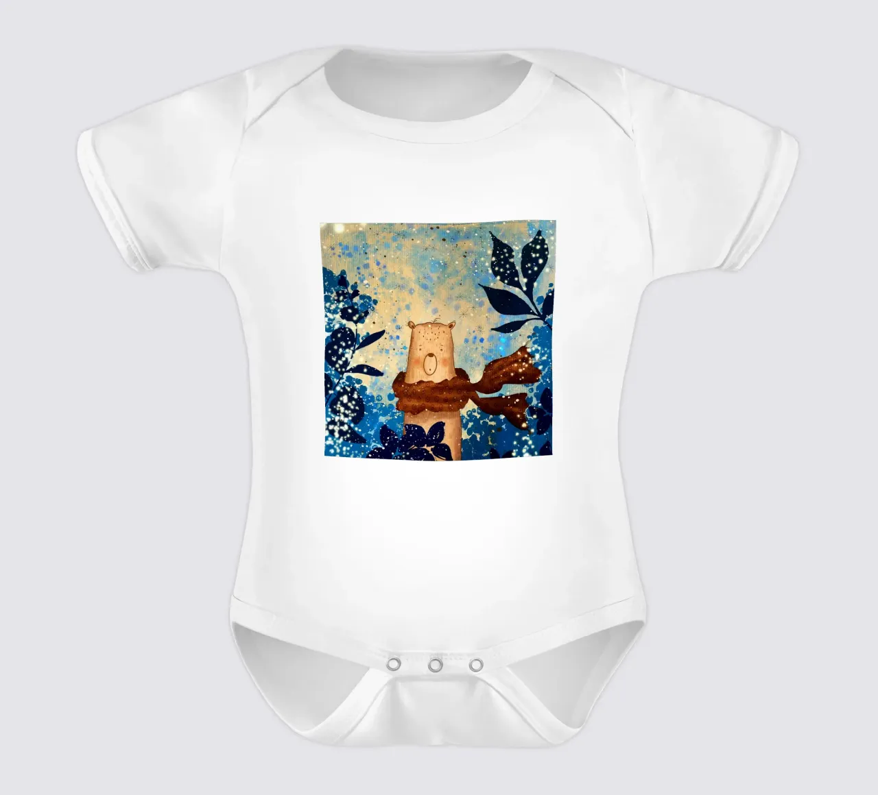 sciarpa con orso body neonato maniche corte da NEW LIFE