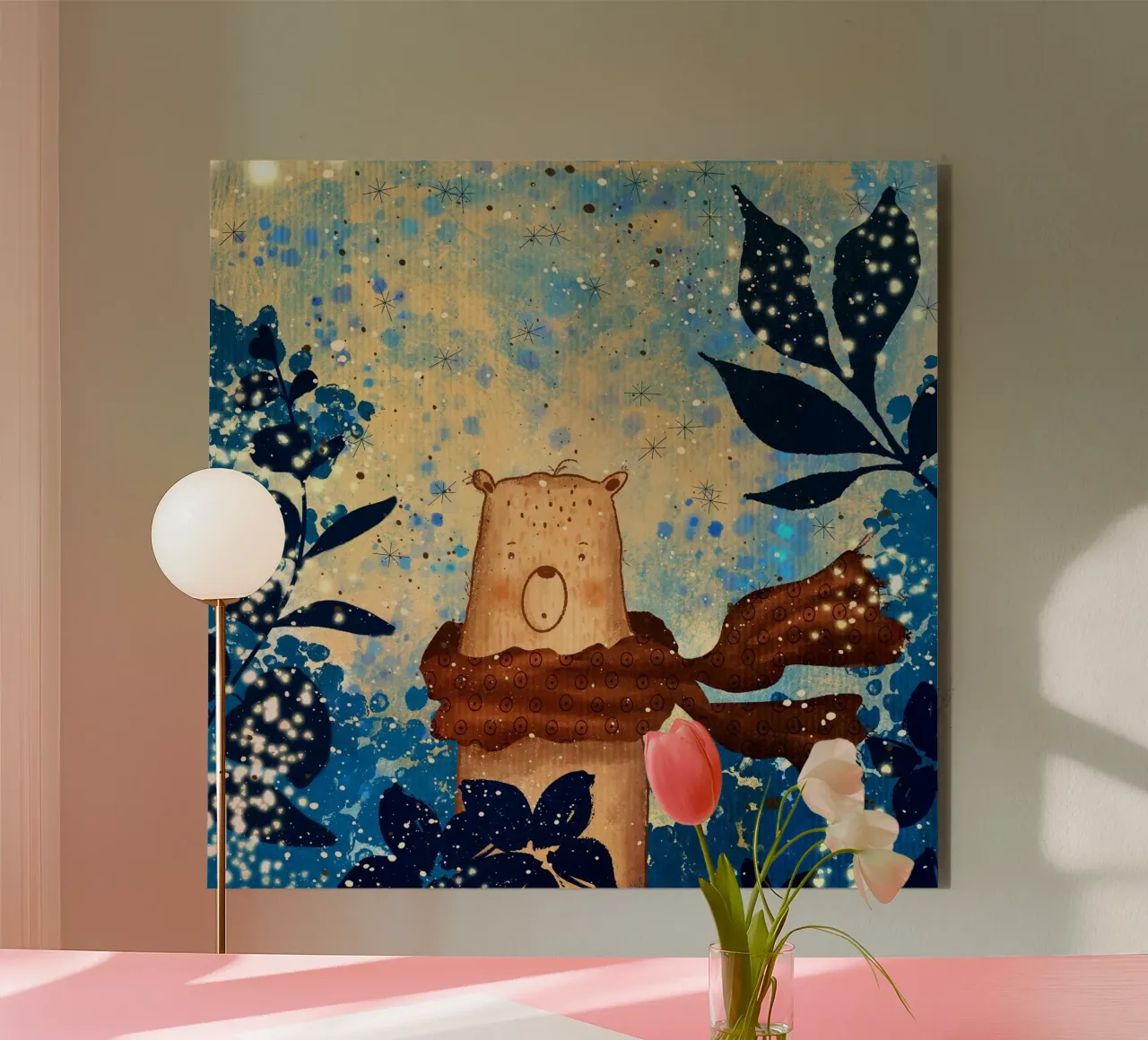 sciarpa con orso alluminio dibond da NEW LIFE