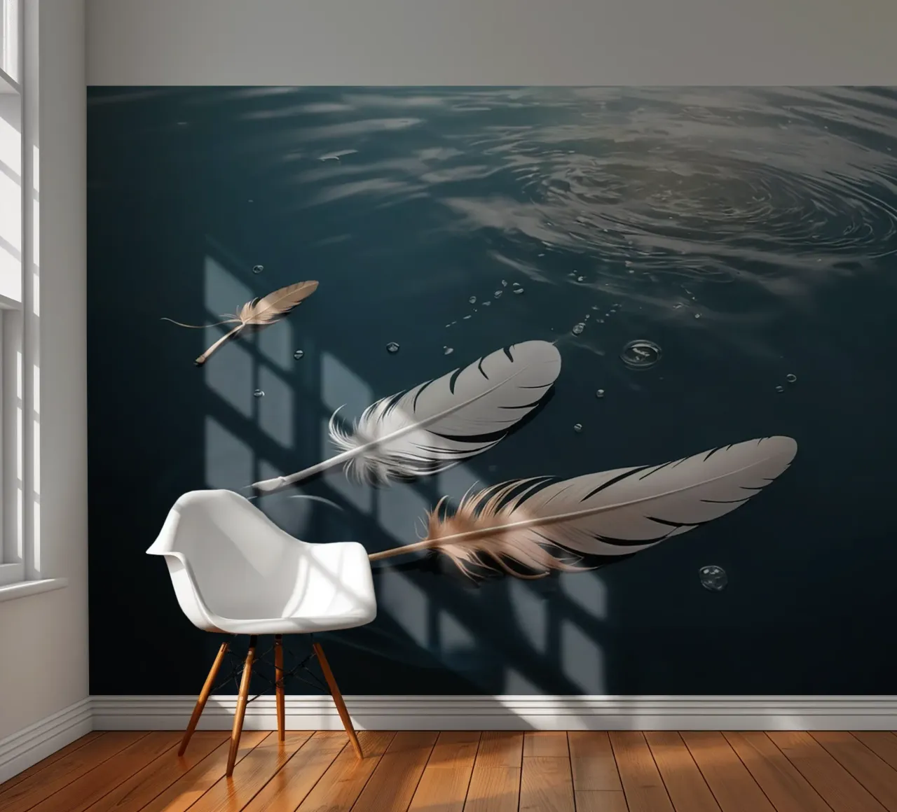 feather floating photo wallpaper by NEW LIFE