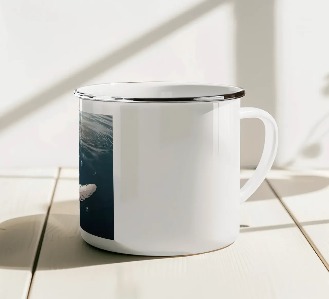 piuma galleggiante tazza in smalto da NEW LIFE
