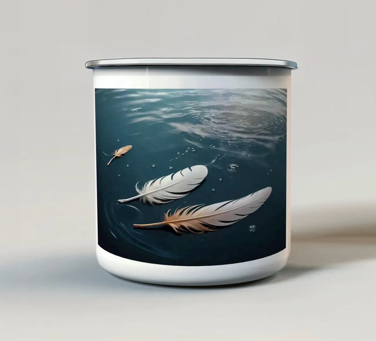 piuma galleggiante tazza in smalto da NEW LIFE