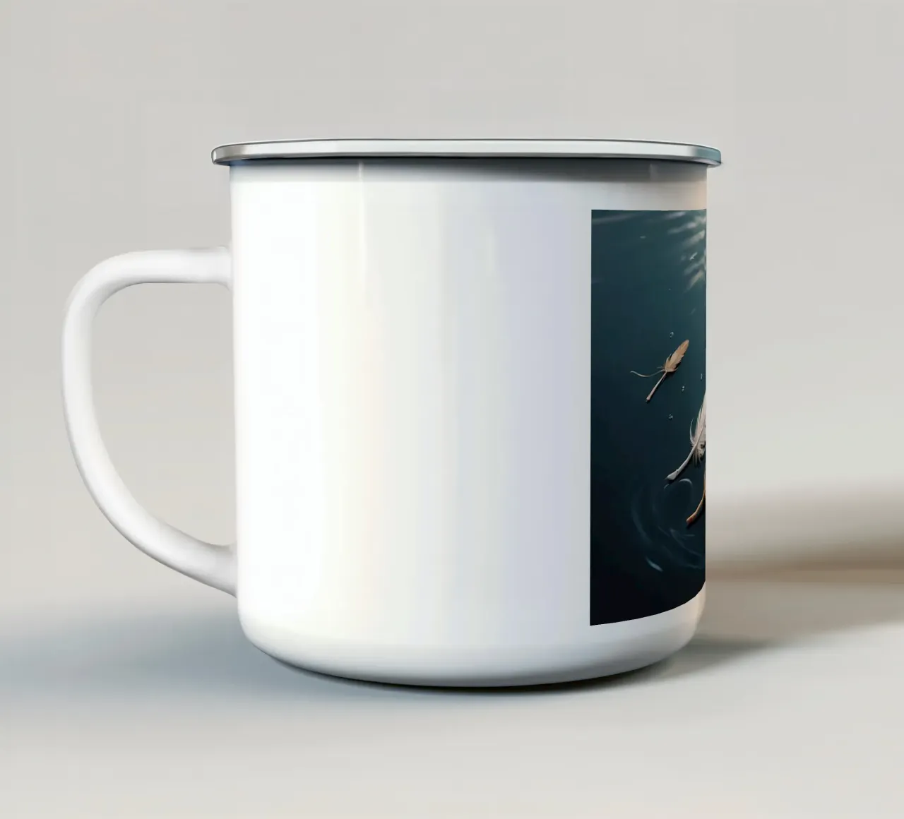 piuma galleggiante tazza in smalto da NEW LIFE