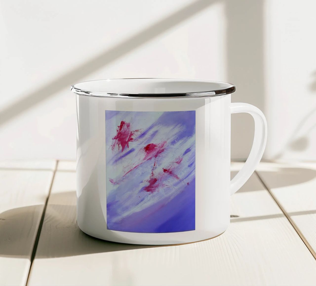 texture astratta spazzolata tazza in smalto da Earthly Visions