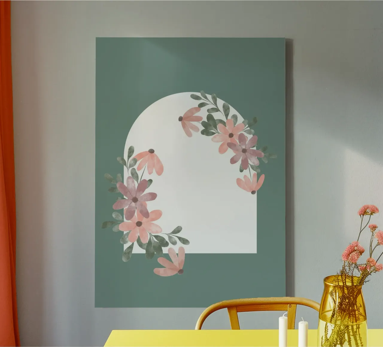 flower leaf window canvas by NEW LIFE