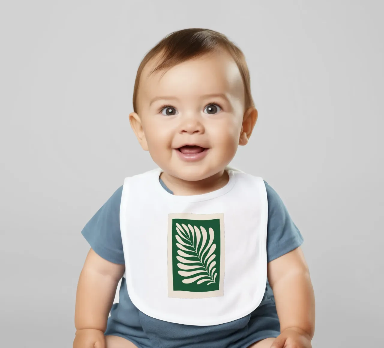 Fern in Green baby bib by Pure