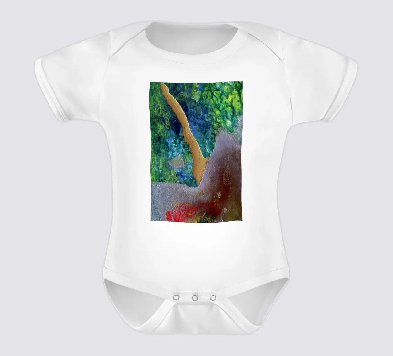 striature d'oro iridescenti body neonato maniche corte da Earthly Visions