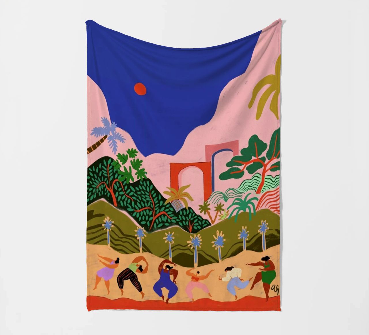 Dancing in Paradise fleece blanket by Arty Guava