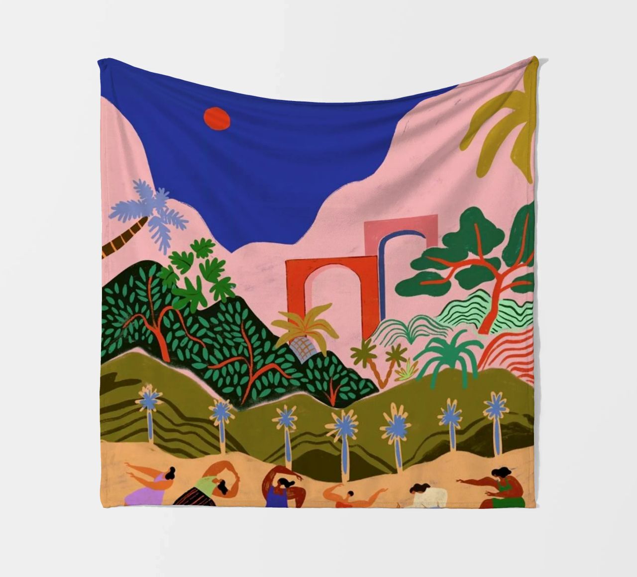Dancing in Paradise fleece blanket by Arty Guava