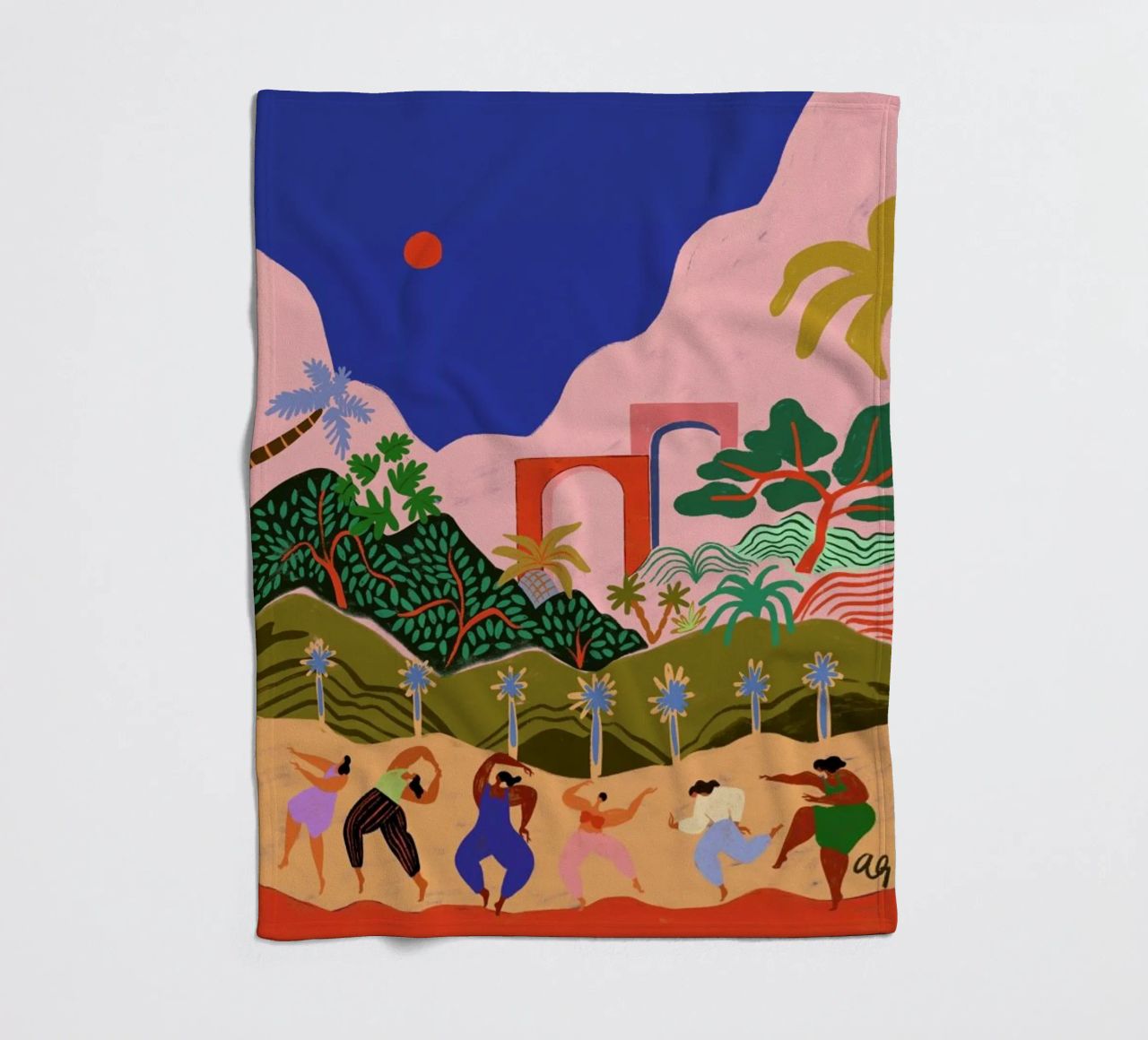 Dancing in Paradise fleece blanket by Arty Guava