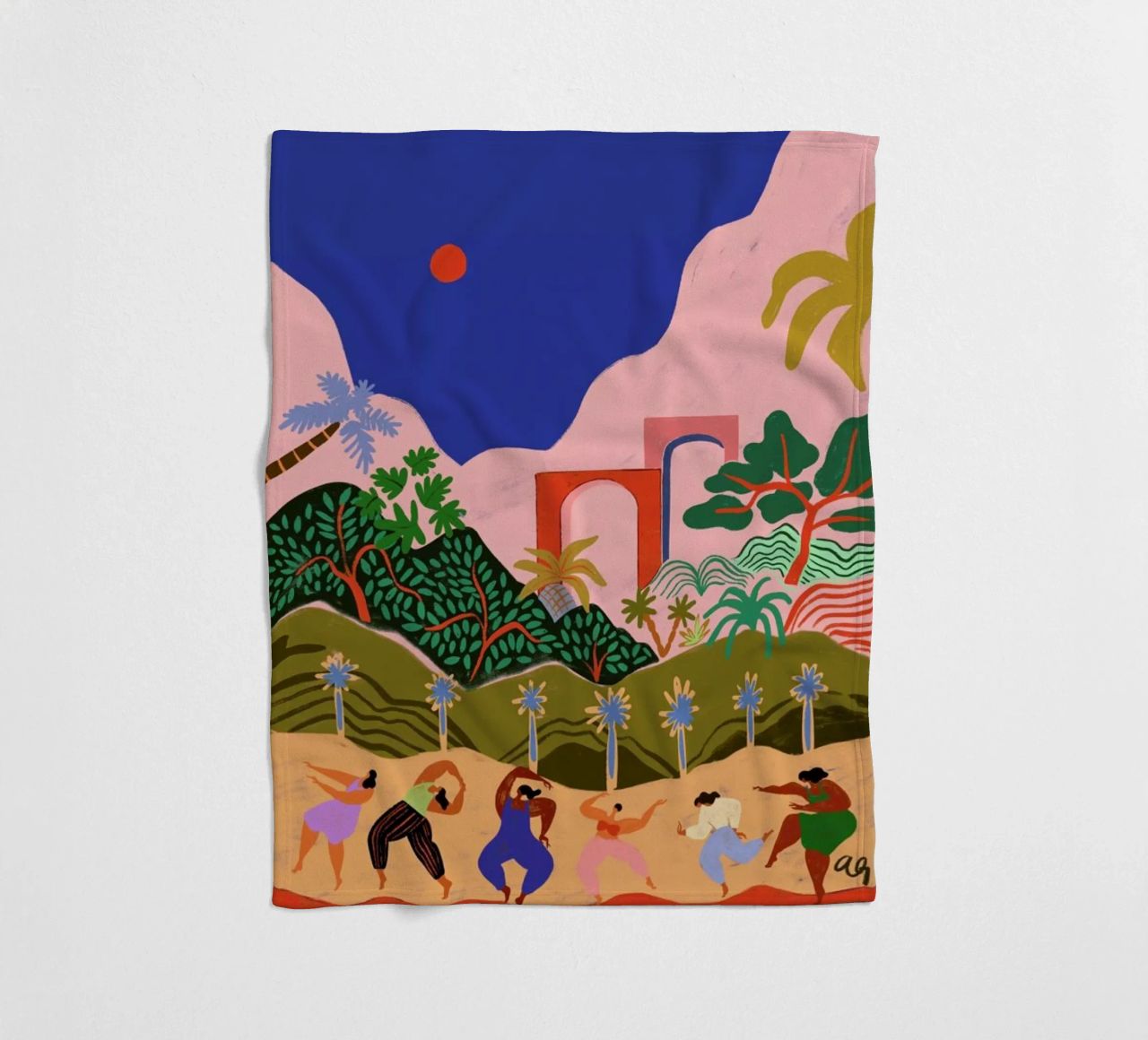 Dancing in Paradise fleece blanket by Arty Guava
