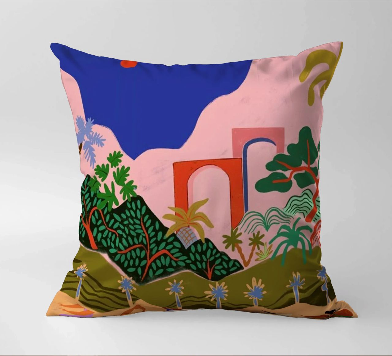 Dancing in Paradise decorative cushion by Arty Guava