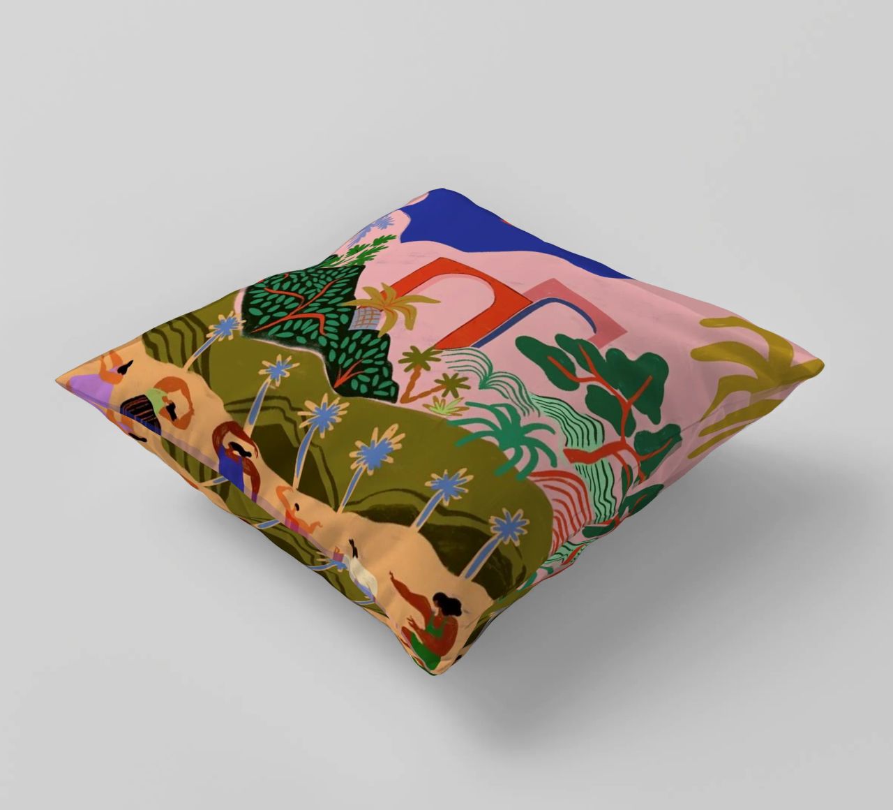 Dancing in Paradise decorative cushion by Arty Guava