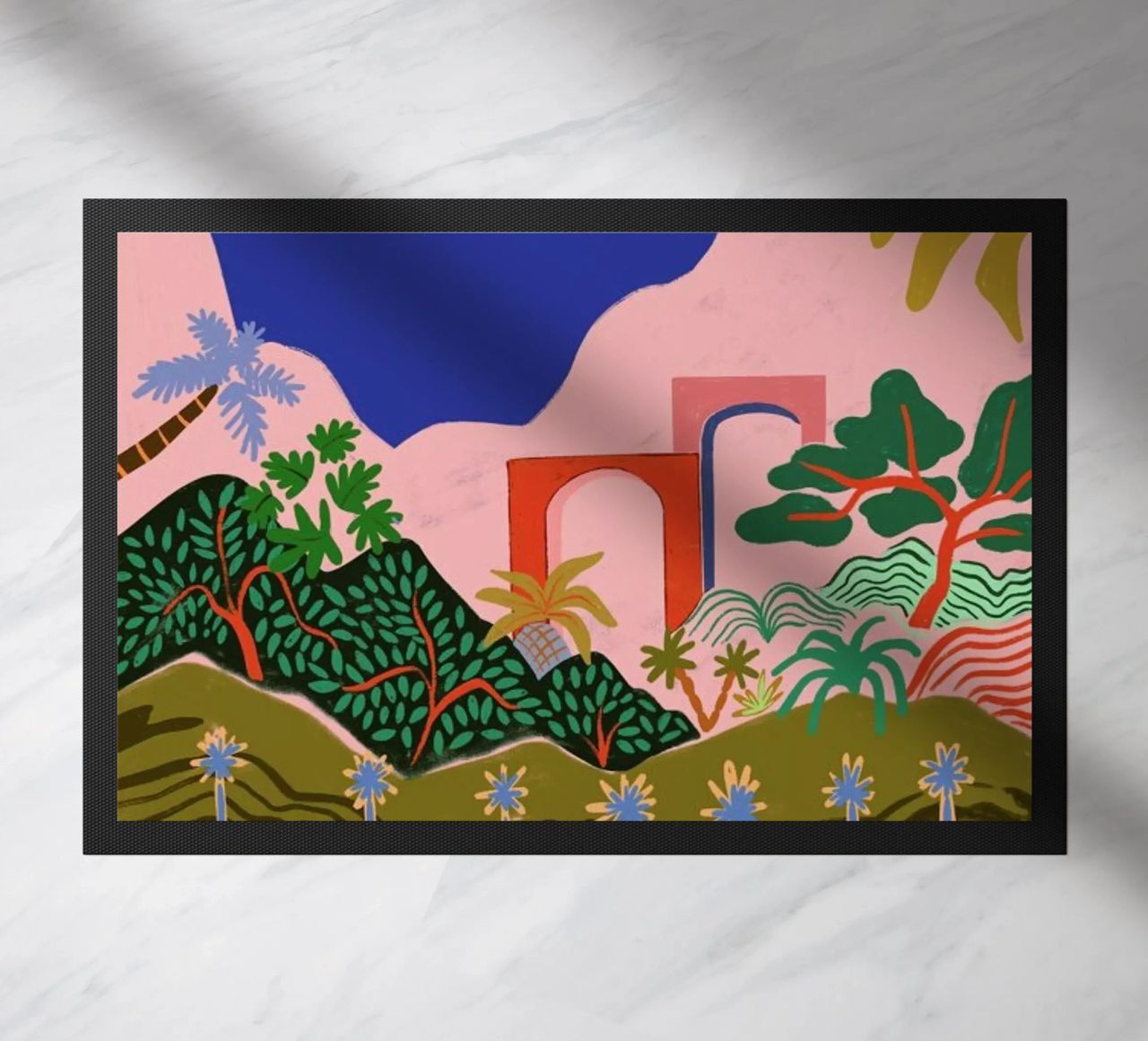 Dancing in Paradise doormat by Arty Guava
