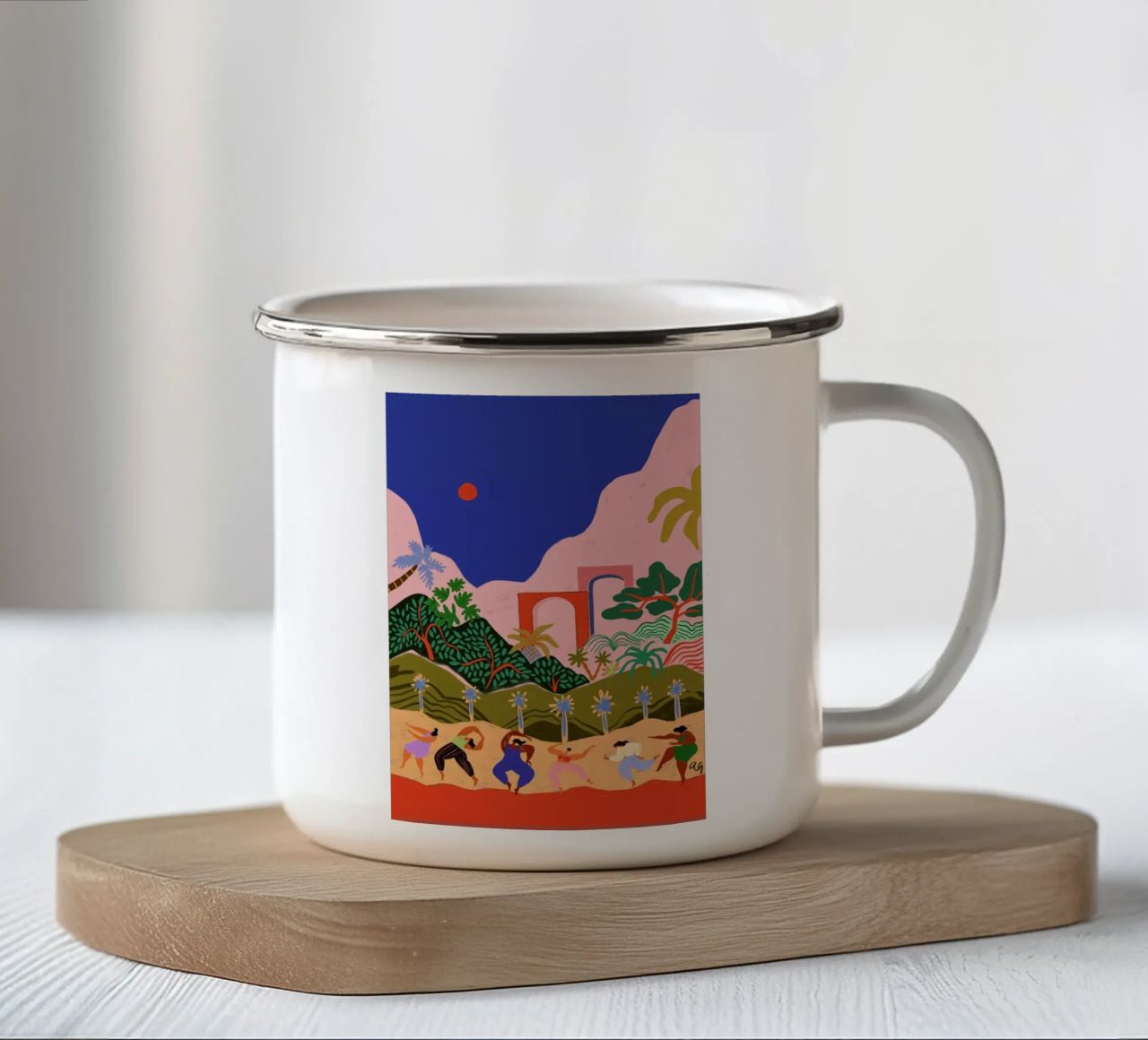 Dancing in Paradise Emaille Tasse von Arty Guava