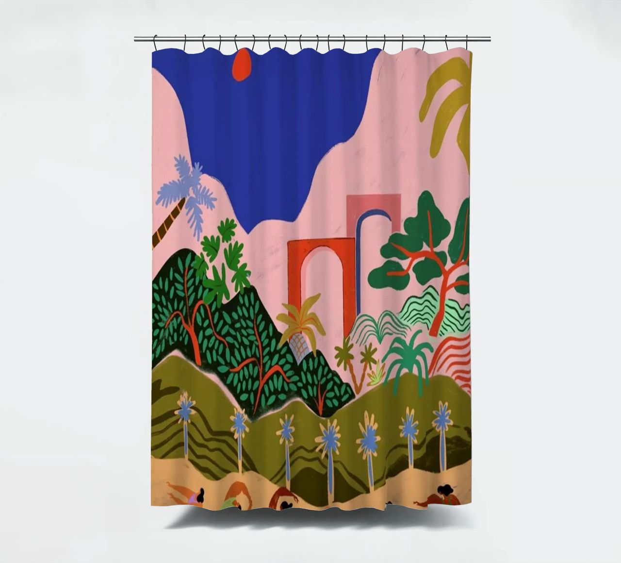 Dancing in Paradise Duschvorhang von Arty Guava